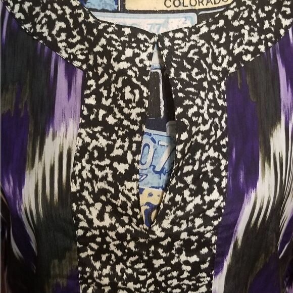 MICHAEL Michael Kors purple/animal print blouse - Picture 2 of 6